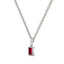 Bold baguette cut ruby centre stone necklace