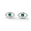 Protection evil eye stud earrings emerald