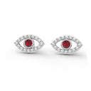 Protection evil eye stud earrings ruby