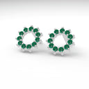 Invincible sun stud earrings emerald