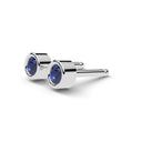Fearless bezel stud earring sapphire