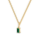 Bold baguette cut emerald centre stone necklace