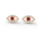Protection evil eye stud earrings ruby