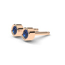 Fearless bezel stud earring sapphire