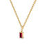 Bold baguette cut ruby centre stone necklace