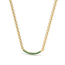 Rise pave curve necklace emerald