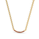 Rise pave curve necklace ruby