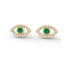 Protection evil eye stud earrings emerald