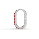 Rise pave rectangle curve hoops ruby