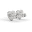 Amore fluted heart stud earrings diamond