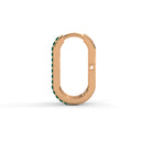 Rise pave rectangle curve hoops emerald