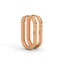 Rise pave rectangle curve hoops diamond