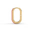 Rise pave rectangle curve hoops ruby