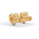 Amore fluted heart stud earrings diamond