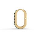 Rise pave rectangle curve hoops emerald