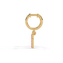 Divine cross drop hoops ruby