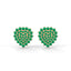 Dazzling Heart Earring Emerald