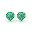 Dazzling Heart Earring Emerald