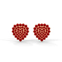 Dazzling Heart Earring Ruby