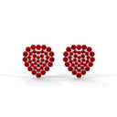 Dazzling Heart Earring Ruby