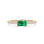 Bold baguette cut emerald centre stone ring