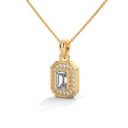 Earnest emerald cut diamond pendant