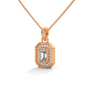 Earnest emerald cut diamond pendant