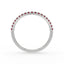 Rise pave curve ring ruby