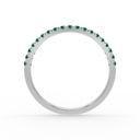 Rise pave curve ring emerald