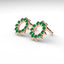 Invincible sun stud earrings emerald