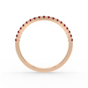 Rise pave curve ring ruby