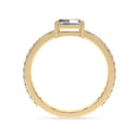 Bold baguette cut diamond centre stone ring with diamonds