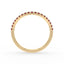 Rise pave curve ring ruby