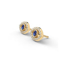 Protection evil eye stud earrings sapphire