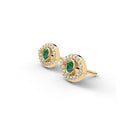 Protection evil eye stud earrings emerald