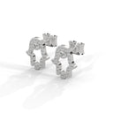 Power hamsa stud earrings diamond