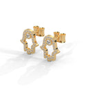 Power hamsa stud earrings diamond