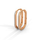 Rise pave rectangle curve hoops diamond