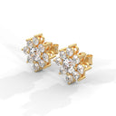 Serenity flower stud earrings diamond