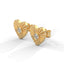 Amore fluted heart stud earrings diamond