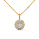 Opulent round cut diamond pendant