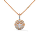 Opulent round cut diamond pendant