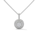Opulent round cut diamond pendant