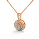 Opulent round cut diamond pendant