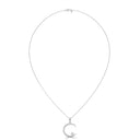 Crescent shape diamond pendant
