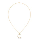 Crescent shape diamond pendant