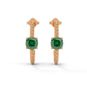 Strength rope hoop earrings emerald