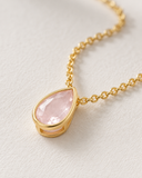 Rose Quartz Pear Bezel Pendant — Carat Hills
