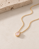 Rose Quartz Pear Bezel Pendant — Carat Hills