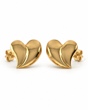 Puffed Heart Silver Studs — Carat Hills